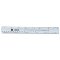 5 Star Ruler Plastic Shatter-resistant 300mm Blue Tint