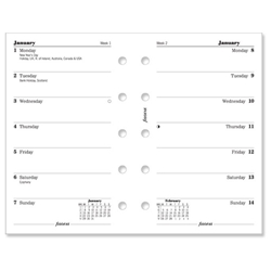 Filofax 2012 Diary Refill Insert Mini Week to Page W67xH115mm Ref 6812611 - Item image