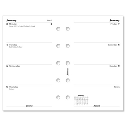 Filofax 2012 Diary Refill Insert Mini Week to View W67xH115mm Ref 6812111 - Item image