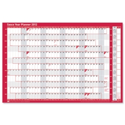 Sasco 2012 Year Planner Unmounted Write-on Write-off Surface W915xH610mm Ref 2400533 - Item image