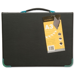Goldline Presentation Case Vinyl Metal Trim Capacity 25 Sleeves 3 Ring A3 Black Ref BPCJ1A3BKZ