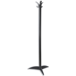 Acorn Alto Hat and Coat Stand Extruded Polymer Recycled Plastic 3 Tough Hooks H1550mm Black Ref 306798