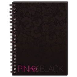 Oxford Pink and Black Book Wirebound Hardback Ruled 140pp 90gsm A6 Black Ref 100080505 [Pack 5] - Item image
