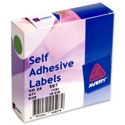 Avery Circular Label Dispenser for Diam.19mm Green Ref 24-507 [1120 Labels]
