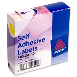 Avery Circular Label Dispenser for Diam.19mm Yellow Ref 24-508 [1120 Labels]