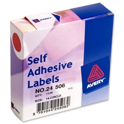 Avery Circular Label Dispenser for Diam.19mm Red Ref 24-506 [1120 Labels]