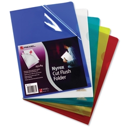 Rexel Nyrex Folder Cut Flush A4 Green Ref 12161GN [Pack 25]
