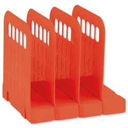 Avery Basics Book Rack Modular Interlocking Base 4 Sections W200xD183xH190mm Red Ref 1136RED