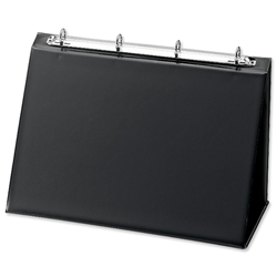 Bantex Easel Presenter Collapsible Flip-over 4-Ring 20mm Landscape A4 Black Ref 100201954