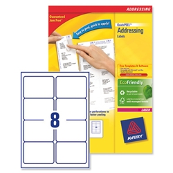 Avery Addressing Labels Laser Jam-free 8 per Sheet 99.1x67.7mm White Ref L7165-40 [320 Labels]