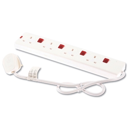 Eurosonic Powerboard Extension Lead 4-Way Individually-switched Cable 2m Ref ES056M2
