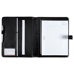 Alassio Conference Folder with Pad 3 Document Sections A4 Leather-look Black Ref 30073