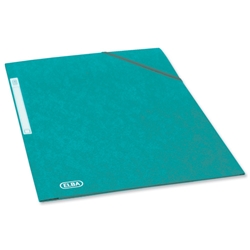 Elba Eurofolio Folder Elasticated 3-Flap 450gsm A4 Green Ref 100200993 [Pack 10]
