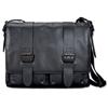 Pride and Soul Tank Shoulder Bag Leather with 17inch Laptop Section 2 Front Pockets Dark Brown Ref 47135