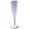 Champagne Flute Plastic Drinking Glass Clear 140ml [Pack 6]