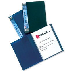 Rexel See and Store Book with Full-length Spine Ticket 60 Pockets A4 Blue Ref 10565BU