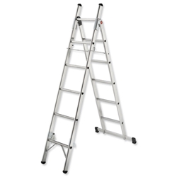 Hailo L80 Convertible Household Ladder 3-Way 5 Tread Capacity 150kg 5.4kg Ref 1212-601