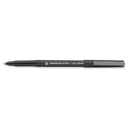 5 Star Rollerball Pen Fine 0.5mm Tip 0.3mm Line Black [Pack 12]