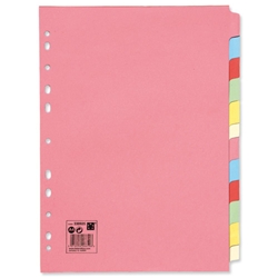 5 Star Subject Dividers Multipunched Manilla Board 12-Part A4 Assorted