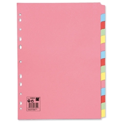 5 Star Subject Dividers Multipunched Manilla Board 15-Part A4 Assorted