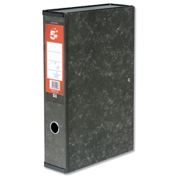 5 Star Box Files Lock Spring with Ring Pull and Catch 75mm Spine Foolscap Cloud Effect Pack 1