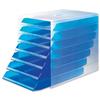 Durable Trend Idealbox Desk Set Plastic7 Drawer Clear and Translucent Blue Ref 1712000540