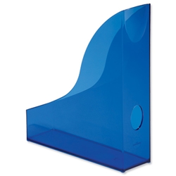 Durable Radiance Magazine Rack Plastic with Thumb Hole Translucent Blue Ref 1701712540