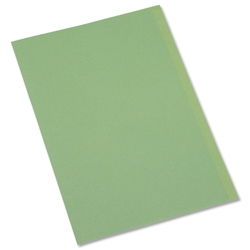 5 Star Square Cut Folder Recycled Pre-punched 180gsm Foolscap Green [Pack 100]