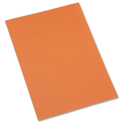 5 Star Square Cut Folder Recycled Pre-punched 180gsm Foolscap Orange [Pack 100]