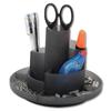 Alba Desktop Organiser Rotating 2 Large and 7 Small Compartments Frost Grey Ref GLASSROTGMG