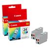 Canon BCI-24C Inkjet Cartridge Page Life 340pp Colour Ref 6882A002 [Pack 2]