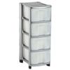 Strata Storage Unit Mobile 4 Drawer W320xD410xH810mm 15 Litres Silver