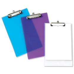 Rapesco Clipboard Polypropylene Shatterproof Frosted Purple or Green or Clear Ref SHPPCBAS - Item image