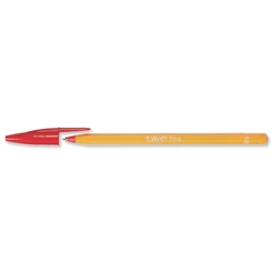 Bic Orange Ball Pen 0.8mm Tip 0.2mm Line Red Ref 1199110112 [Pack 20]