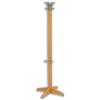 Acorn Laser Hat and Coat Stand with Umbrella Ring and Grey Hooks H1550mm Oak Ref 355151