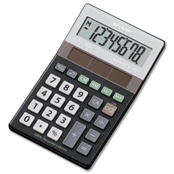 Sharp ECO Pocket Calculator Solar Power 8 Digit 4 Key Memory Ref ELR277B