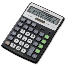 Sharp Desktop Calculator Solar/Battery-power 12 Digit 4 Key Memory W133xD200xH33mm Ref ELR297B