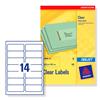 Avery Addressing Labels 14 Per Sheet Clear [350 Labels] - J8563-25