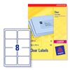 Avery Addressing Laser Labels 8 Per Sheet 99.1x67.7mm Clear - L7565-25