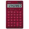 Sharp Desktop Calculator Solar/Battery-power 12 Digit 4 Key Memory Red W110xD176xH13mm Ref EL364R