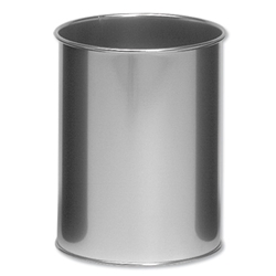 Durable Bin Round Metal Capacity D260xH315mm 15 Litres Silver Ref 3301/23
