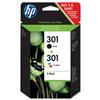 Hewlett Packard [HP] HP 301 Inkjet Cartridge Combo Pack Black/Tri-Colo