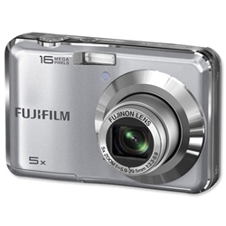 Fujifilm AX350 Digital Camera 16MP 5x Optical Zoom SD SDHC 2.7in LCD Silver Ref P10NC04220A