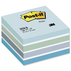 Post-it® Note Cube Pad of 450 Sheets 76x76mm Pastel Blue Ref 2028B