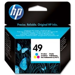 Hewlett Packard (HP) No. 49 Inkjet Cartridge 22. 8ml Tri-colour Ref 51649AE