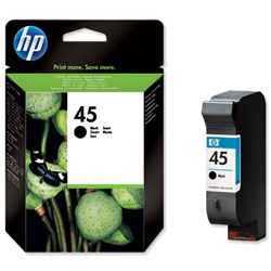 Hewlett Packard (HP) No. 45A Inkjet Cartridge 42ml Black Ref 51645AE-ABB