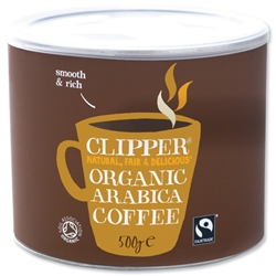 Clipper Fairtrade Instant Coffee Organic Granules Freeze Dried Tin 500g Ref A06762