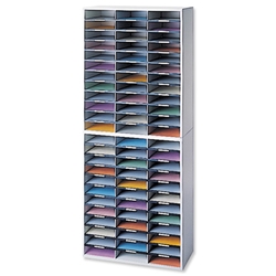 Literature Sorter Melamine-laminated Shell 72 Compartments W737xD302xH1776mmv