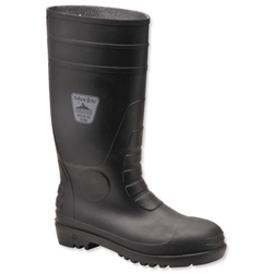 Portwest Safety Wellington Boots Steel Toecap Slip-resistant Nylon Lining Size 12 Black Ref FW95SIZE12