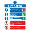 Symbol Fire Action Sign W210xH148mm